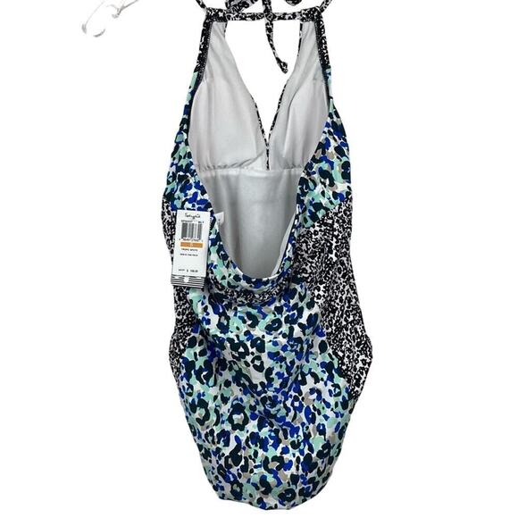 NWT * SPLENDID One Piece Halter Swimsuit in Tropic Spots One - Picture 4 of 13